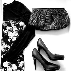 Sheer Black Floral Long Sleeved Dress